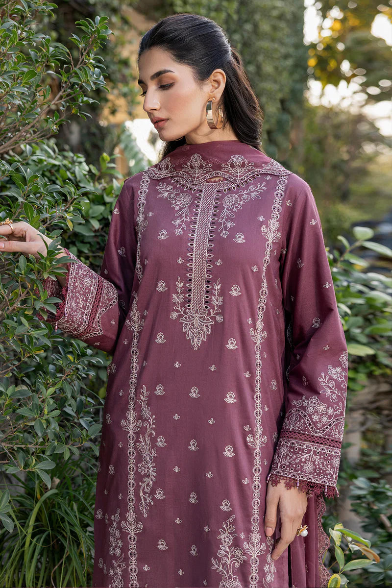 Farasha | Summer Weaves Embroidered lawn'26 | Dusty Rose - House Of Hania