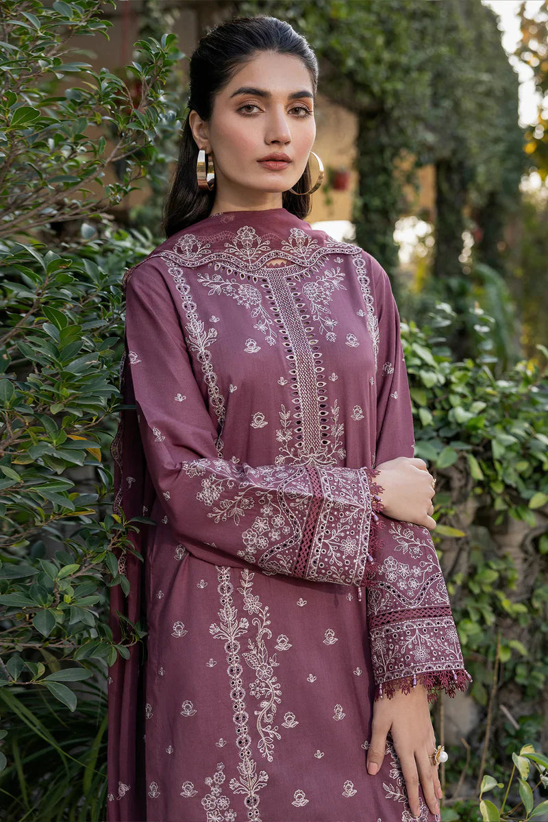 Farasha | Summer Weaves Embroidered lawn'26 | Dusty Rose - House Of Hania