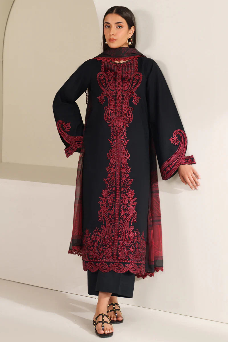 Farasha | Summer Weaves Embroidered lawn'26 | Floral Flame - House Of Hania
