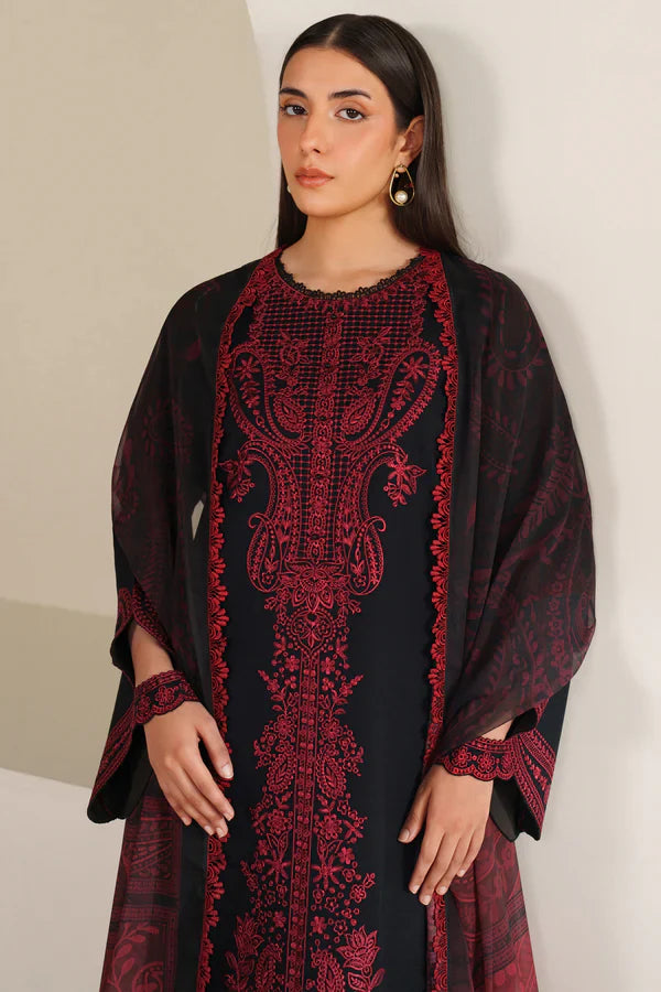 Farasha | Summer Weaves Embroidered lawn'26 | Floral Flame - House Of Hania