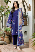Farasha | Summer Weaves Embroidered lawn'26 | Indigo Glow - House Of Hania