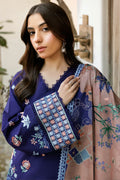 Farasha | Summer Weaves Embroidered lawn'26 | Indigo Glow - House Of Hania