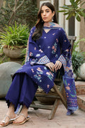 Farasha | Summer Weaves Embroidered lawn'26 | Indigo Glow - House Of Hania