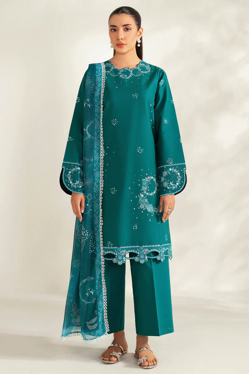 Farasha | Summer Weaves Embroidered lawn'26 | Jade Dazzle - House Of Hania