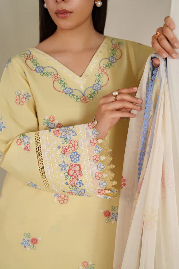 Farasha | Summer Weaves Embroidered lawn'26 | Mellow Canvas - House Of Hania