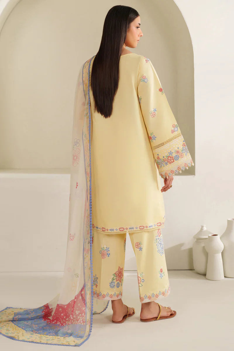 Farasha | Summer Weaves Embroidered lawn'26 | Mellow Canvas - House Of Hania