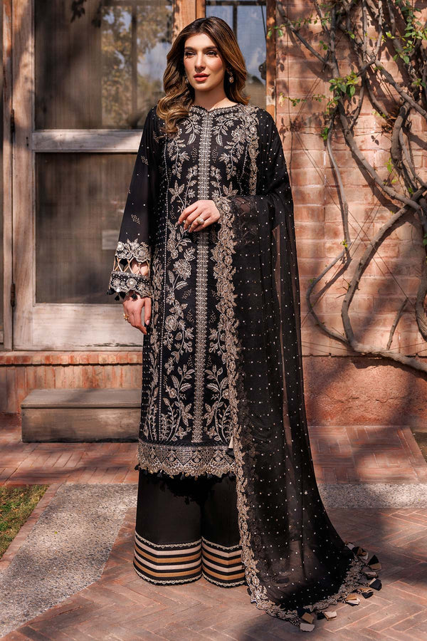 Farasha | Summer Weaves Embroidered lawn'26 | Raven Aura - House Of Hania