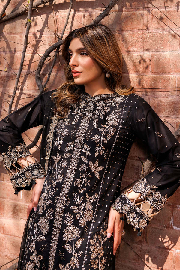 Farasha | Summer Weaves Embroidered lawn'26 | Raven Aura - House Of Hania