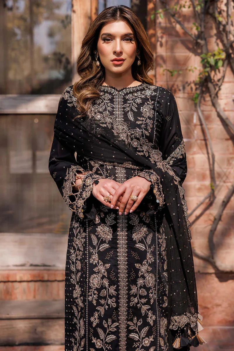Farasha | Summer Weaves Embroidered lawn'26 | Raven Aura - House Of Hania