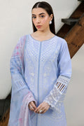 Farasha | Summer Weaves Embroidered lawn'26 | Serene Blue - House Of Hania