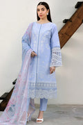 Farasha | Summer Weaves Embroidered lawn'26 | Serene Blue - House Of Hania