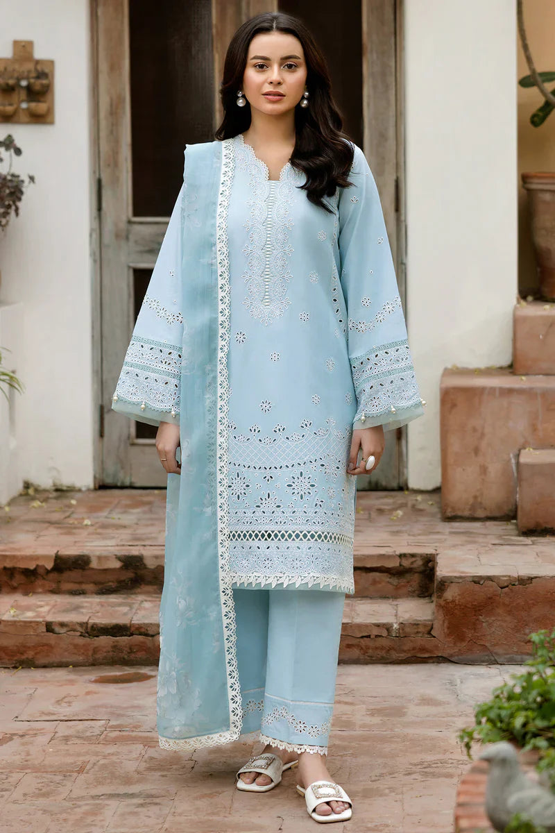 Farasha | Summer Weaves Embroidered lawn'26 | Sky Haze - House Of Hania