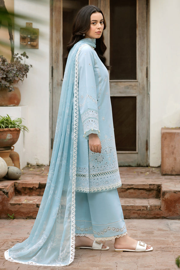 Farasha | Summer Weaves Embroidered lawn'26 | Sky Haze - House Of Hania