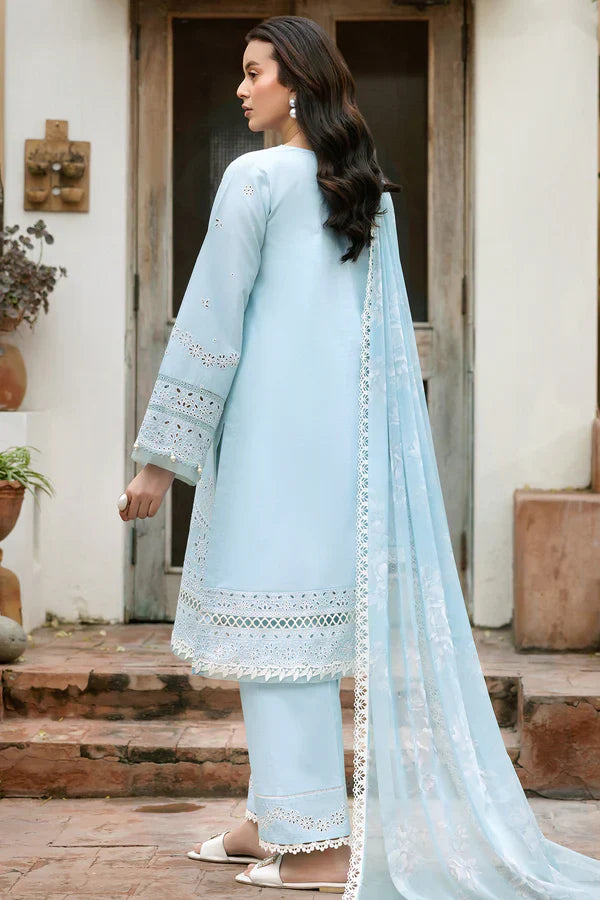 Farasha | Summer Weaves Embroidered lawn'26 | Sky Haze - House Of Hania