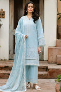 Farasha | Summer Weaves Embroidered lawn'26 | Sky Haze - House Of Hania