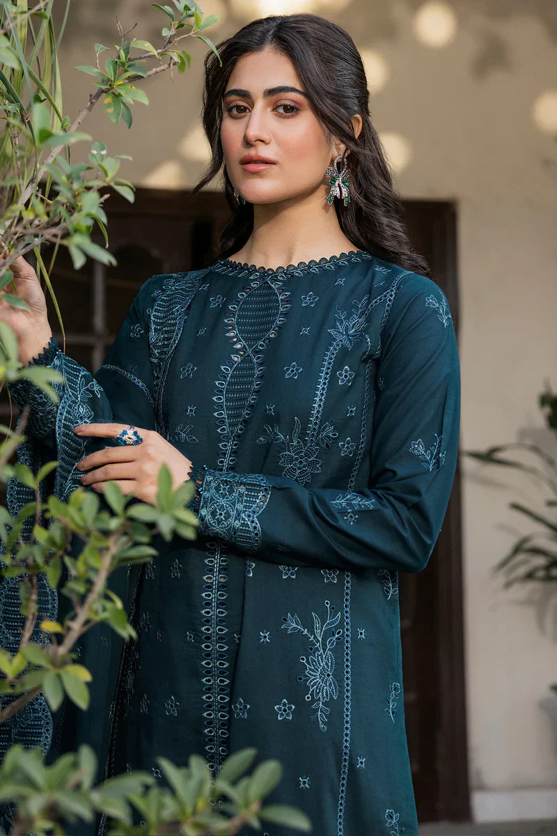 Farasha | Summer Weaves Embroidered lawn'26 | Teal Serenity - House Of Hania