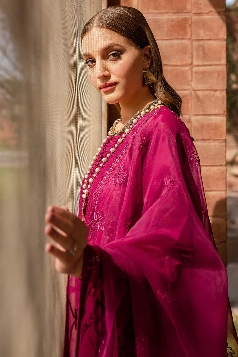 Farasha | Summer Weaves Embroidered lawn'26 | Viola - House Of Hania