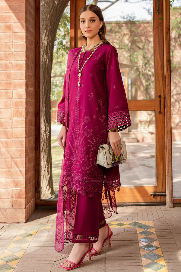 Farasha | Summer Weaves Embroidered lawn'26 | Viola - House Of Hania
