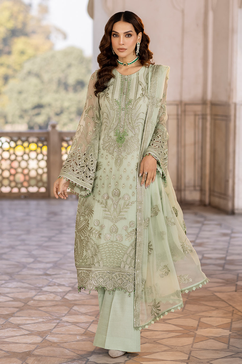 Flossie | Safeera Formals vol 13 | LUSTER GREEN - House Of Hania