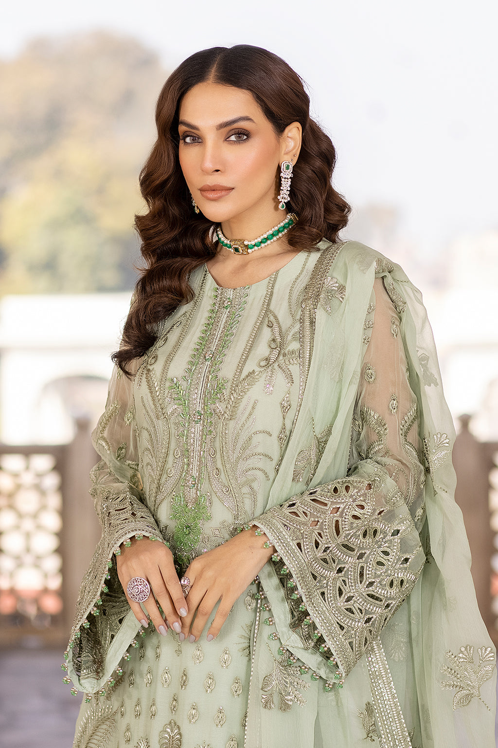 Flossie | Safeera Formals vol 13 | LUSTER GREEN - House Of Hania
