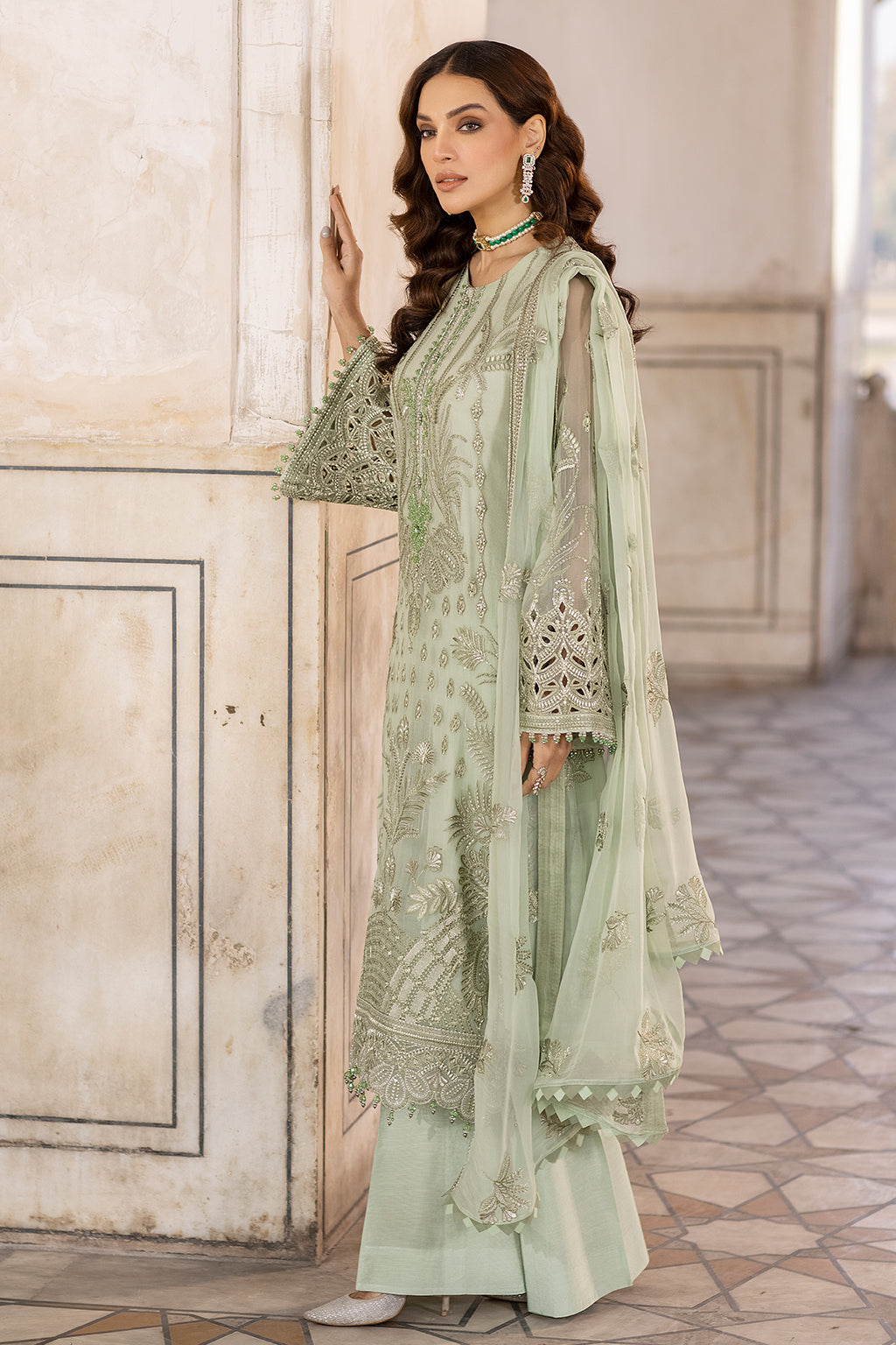 Flossie | Safeera Formals vol 13 | LUSTER GREEN - House Of Hania