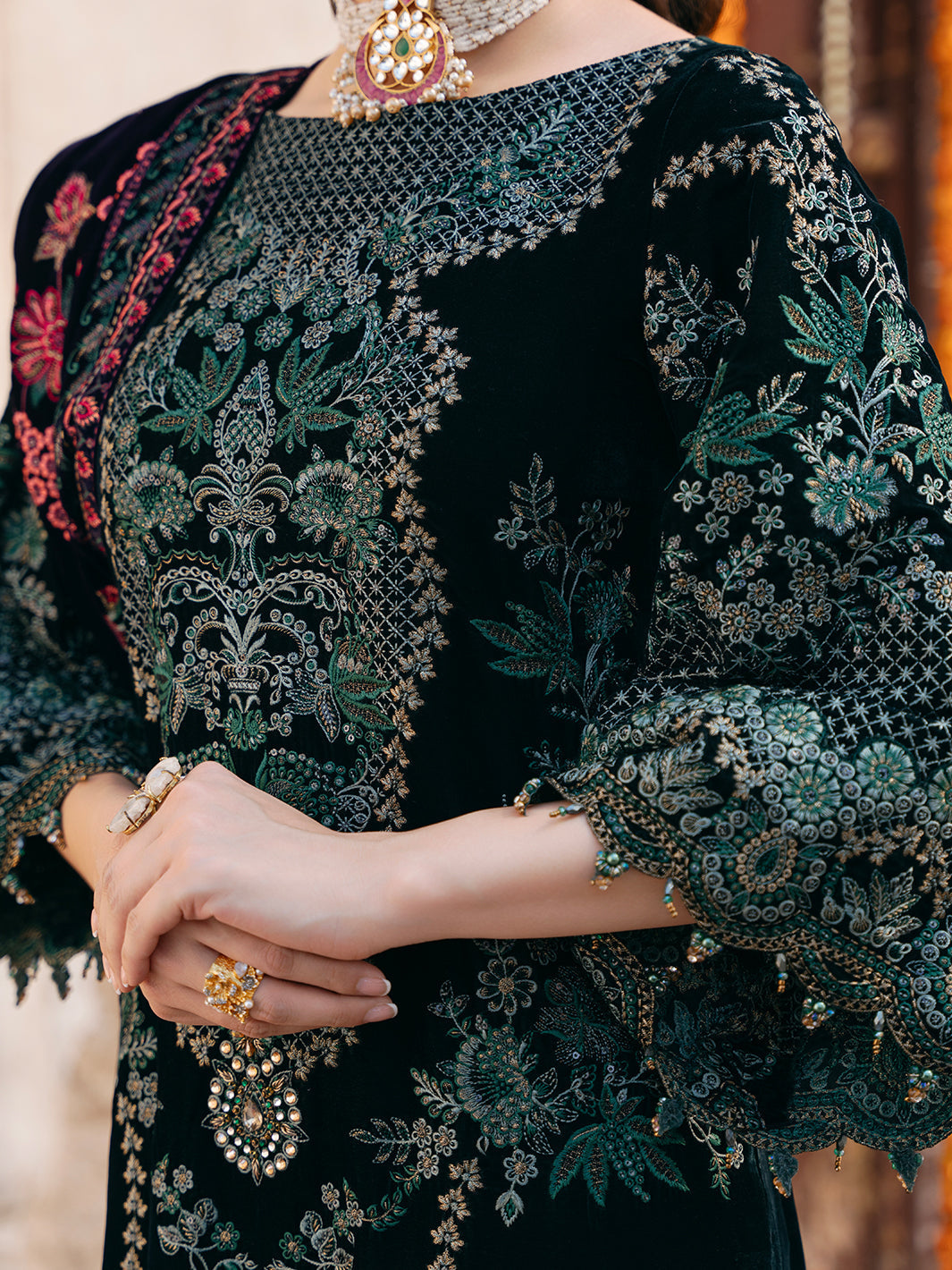 Flossie | Siara Velvet Formals | V-102 - B - House Of Hania