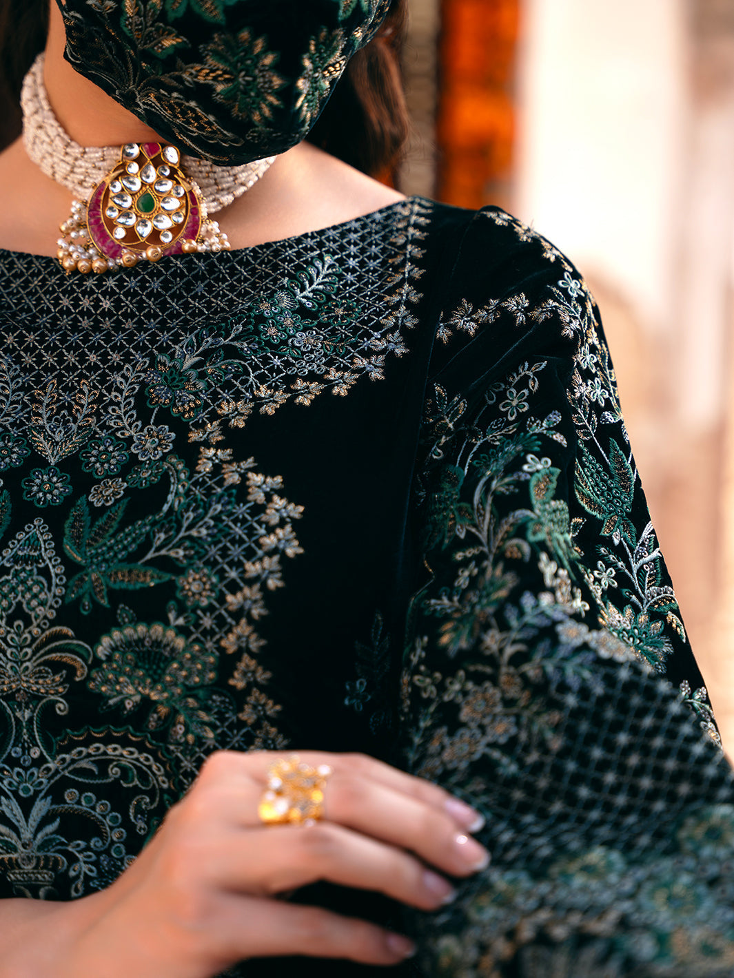 Flossie | Siara Velvet Formals | V-102 - B - House Of Hania