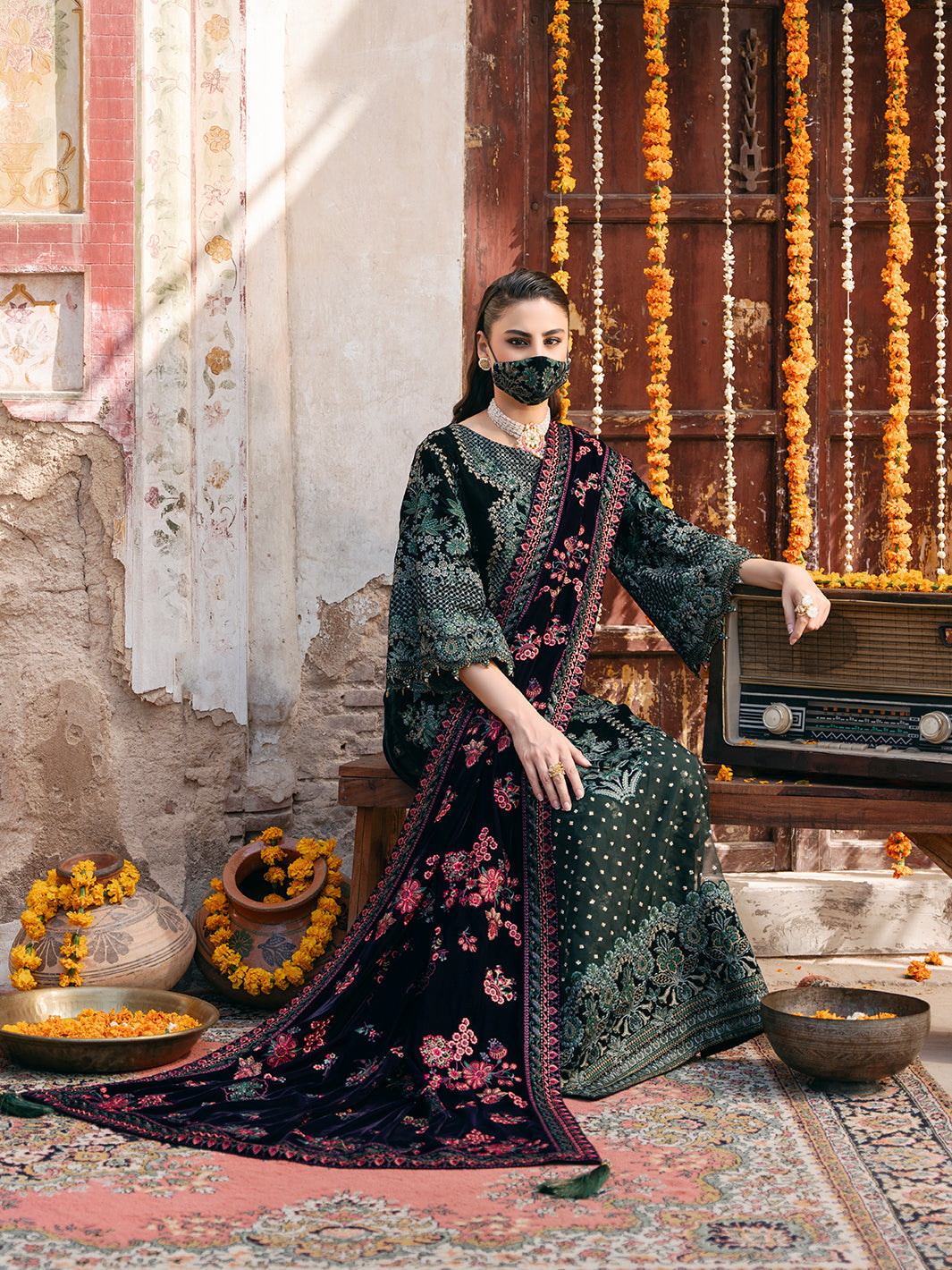 Flossie | Siara Velvet Formals | V-102 - B - House Of Hania