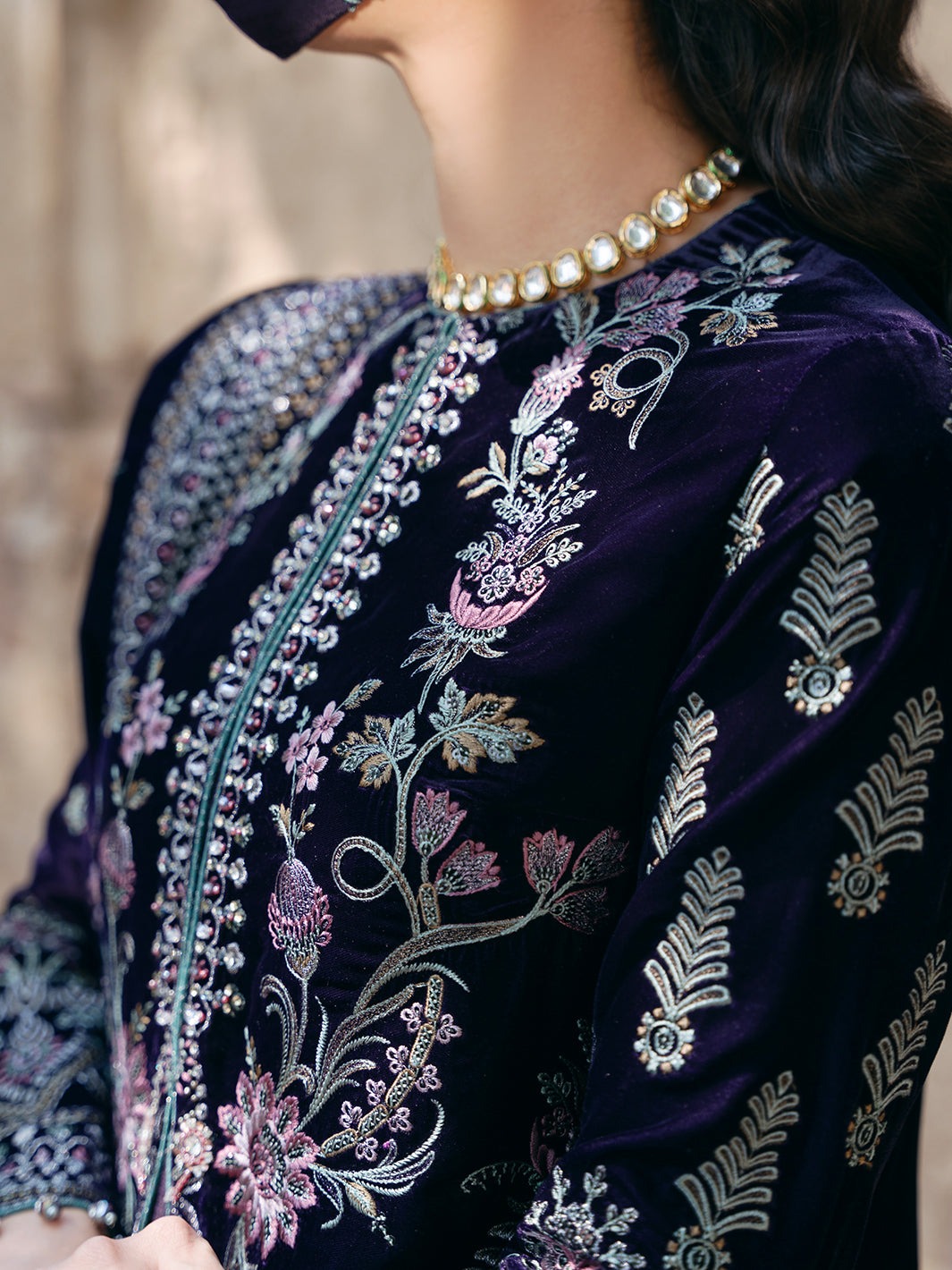 Flossie | Siara Velvet Formals | V-104 - B - House Of Hania