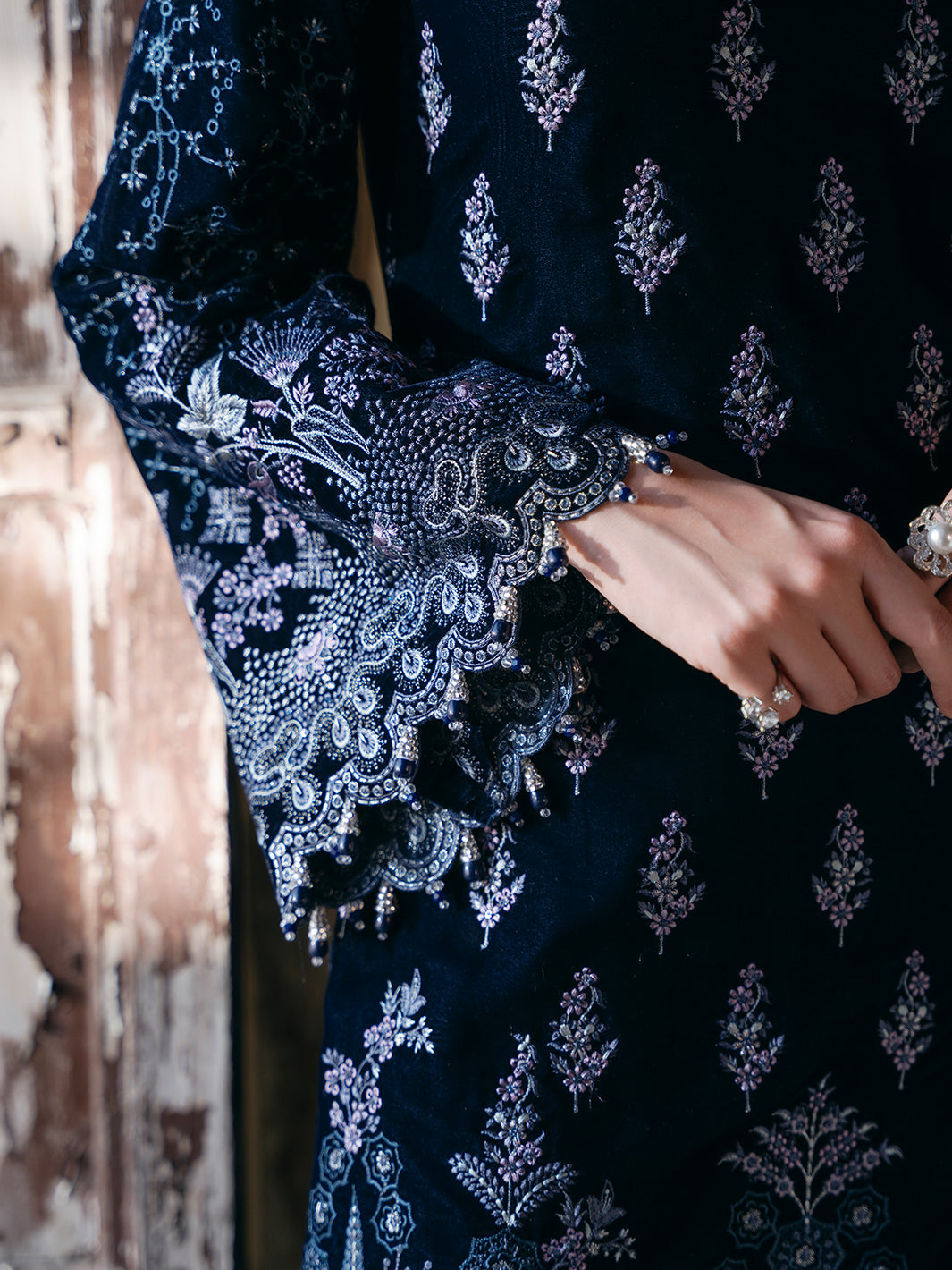 Flossie | Siara Velvet Formals | V-105 - B - House Of Hania
