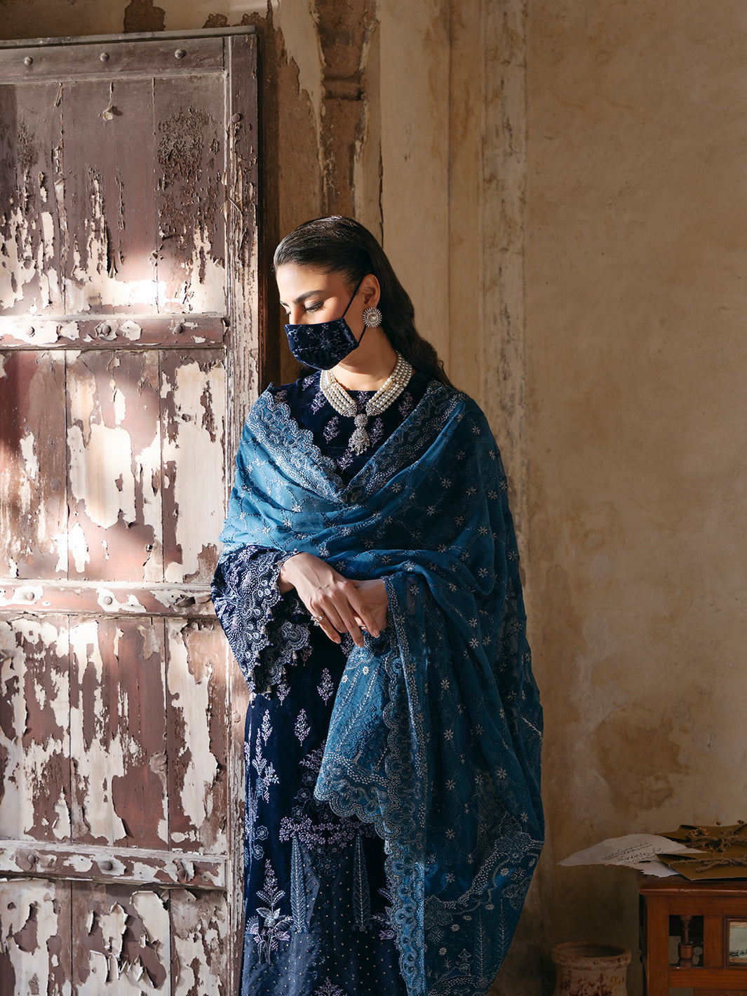 Flossie | Siara Velvet Formals | V-105 - B - House Of Hania