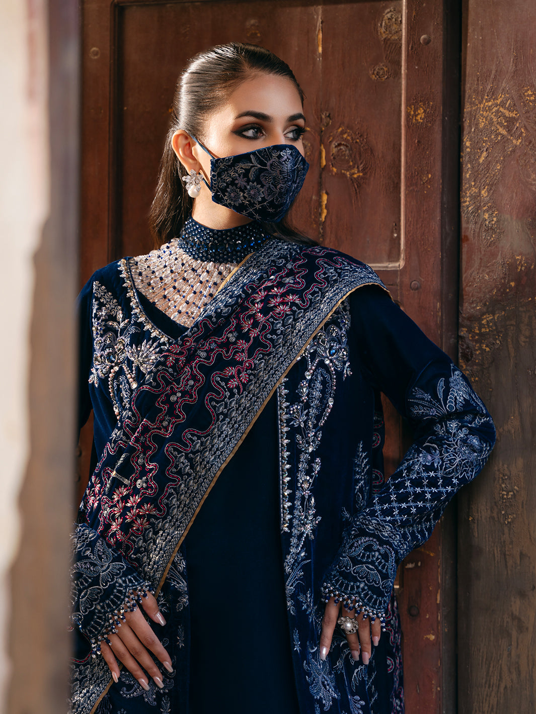 Flossie | Siara Velvet Formals | V-106 - B - House Of Hania