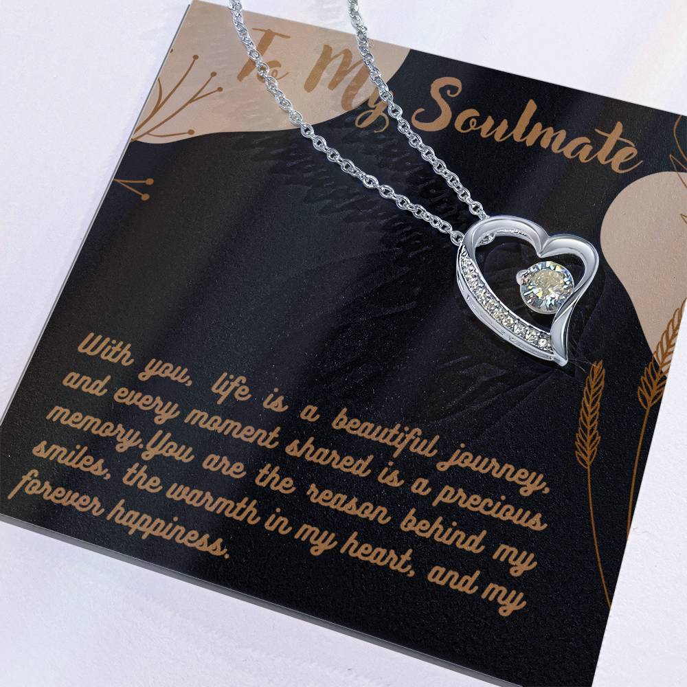 Forever Love Necklace for Valentines , Birthdays and Weddings with Beautiful Custom Message - House Of Hania