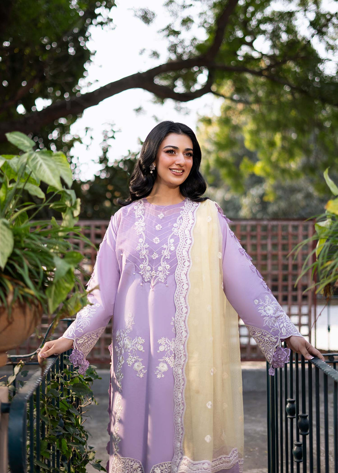 Fozia Khalid | Blossom Festive Lawn 25 | Iris - House Of Hania