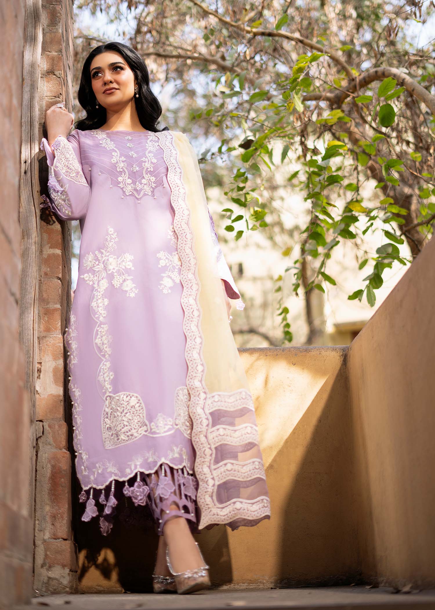 Fozia Khalid | Blossom Festive Lawn 25 | Iris - House Of Hania