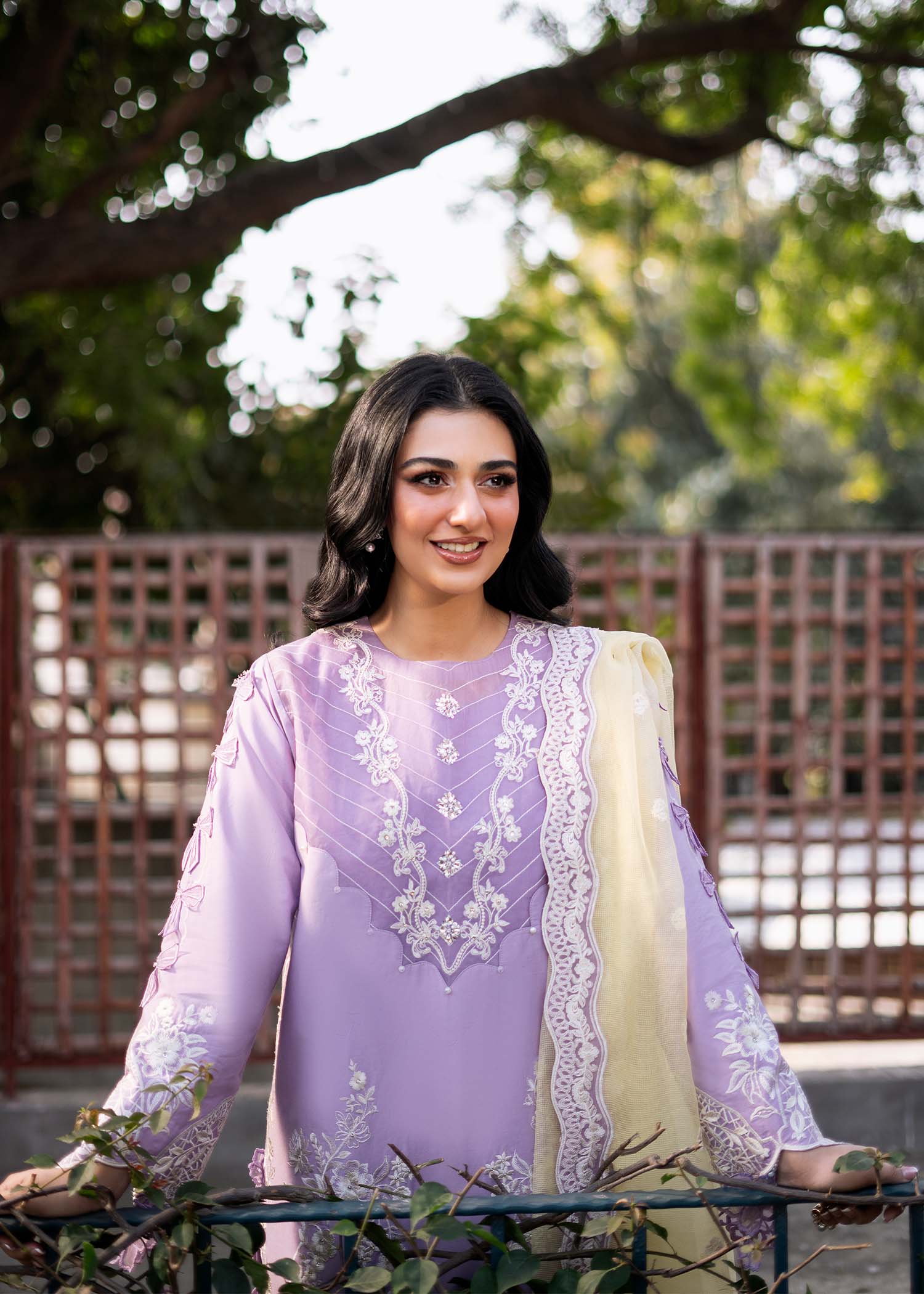 Fozia Khalid | Blossom Festive Lawn 25 | Iris - House Of Hania