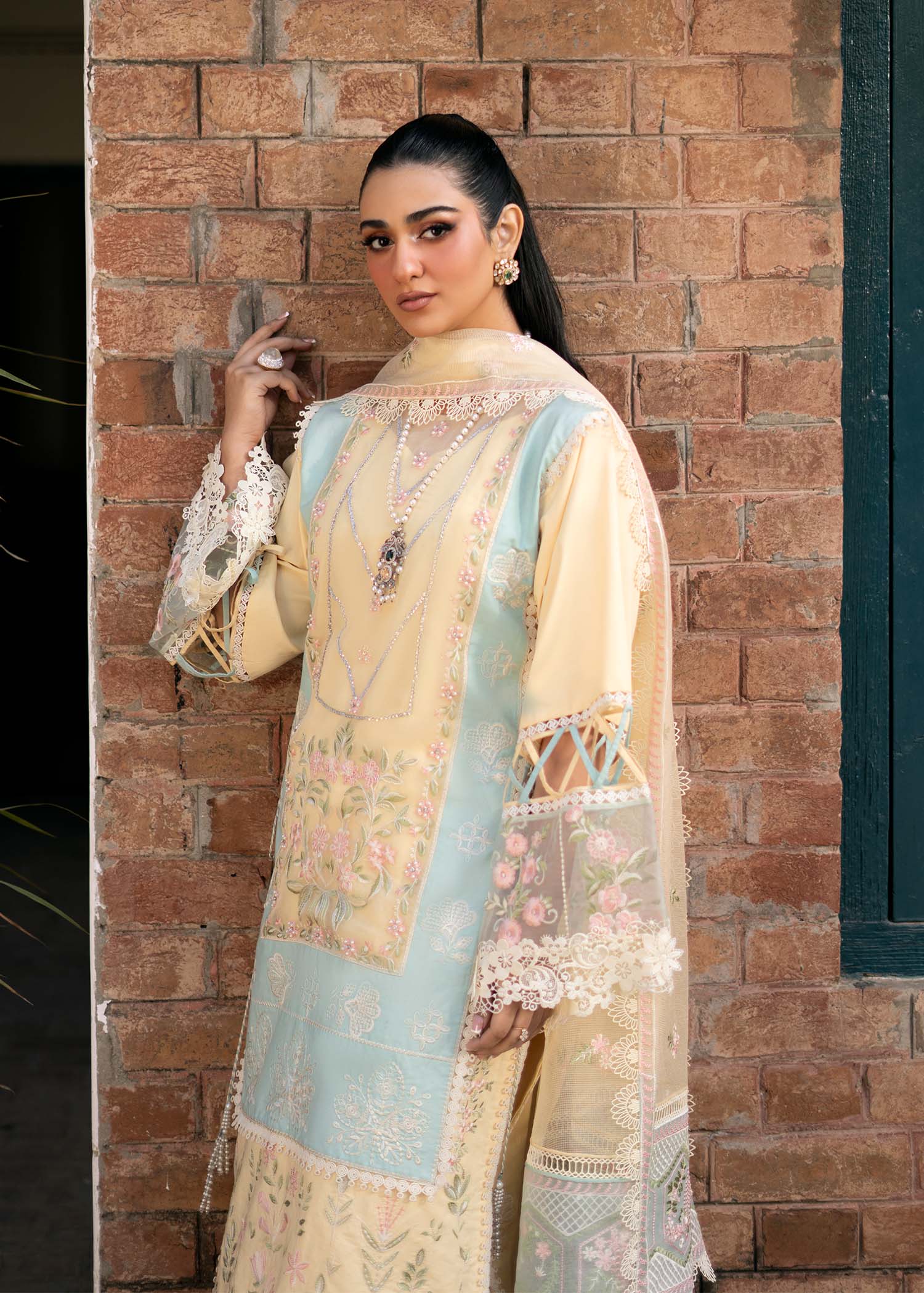 Fozia Khalid | Blossom Festive Lawn 25 | Primrose - House Of Hania