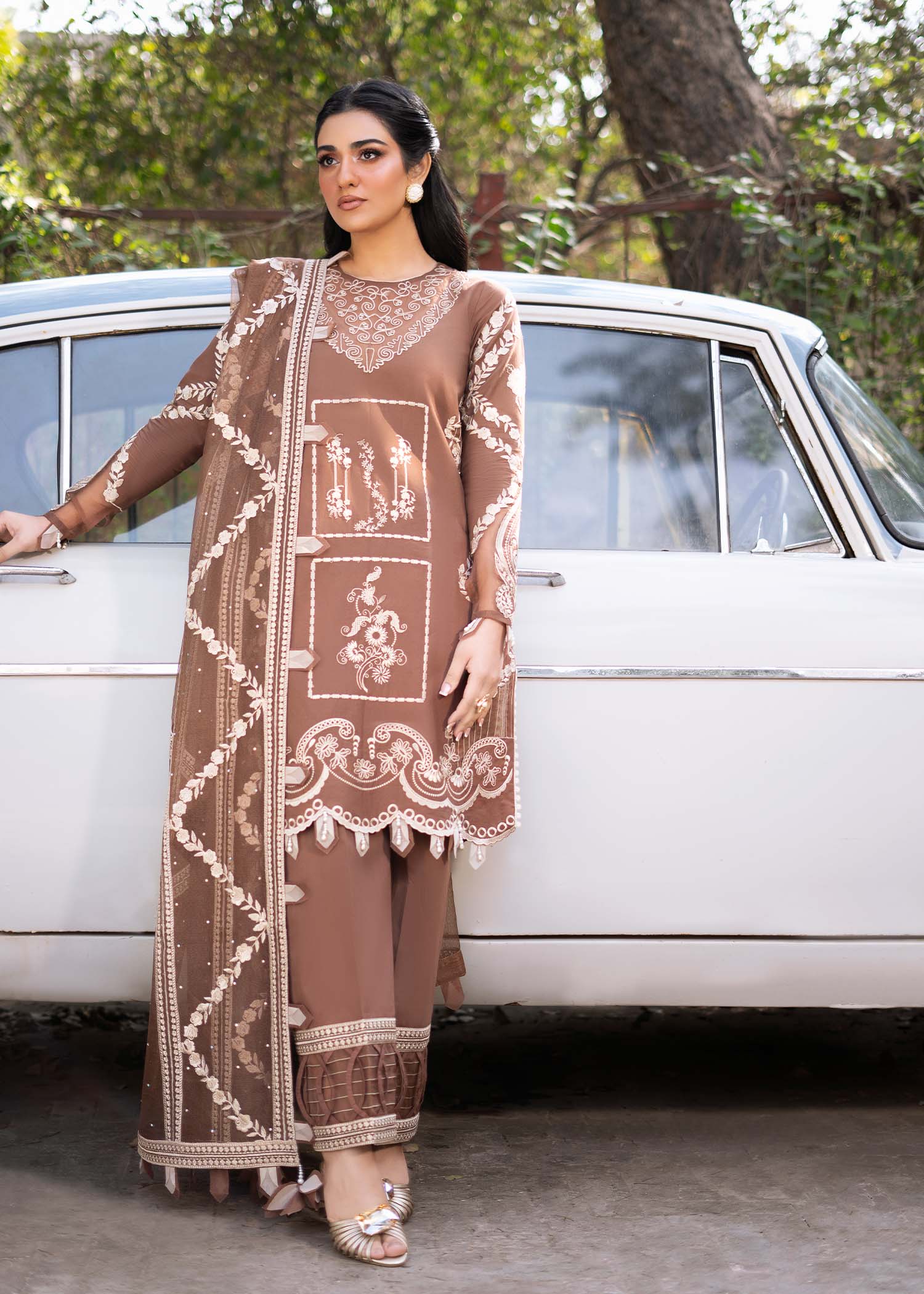 Fozia Khalid | Blossom Festive Lawn 25 | Spirea - House Of Hania