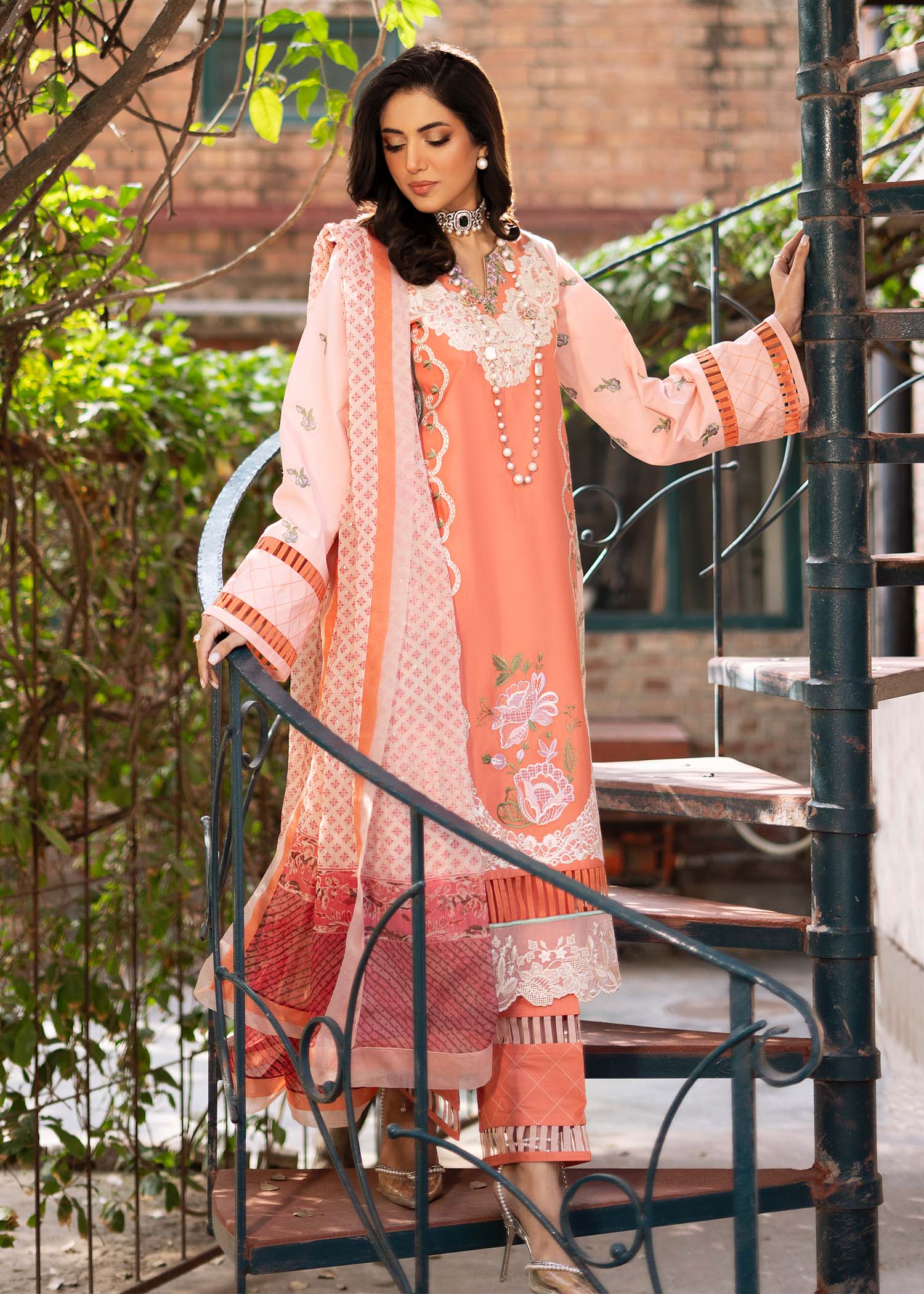 Fozia Khalid | Blossom Festive Lawn 25 | Zinnia - House Of Hania