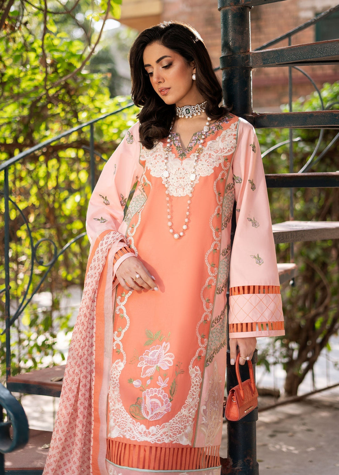 Fozia Khalid | Blossom Festive Lawn 25 | Zinnia - House Of Hania
