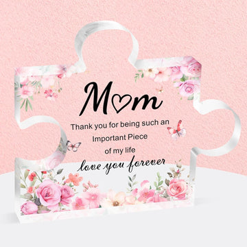 Gifts for Mum, Mothers Day Mum Birthday Gifts from Daughter Son, Decorative Acrylic Block Puzzle 3.9X3.3 Inch - Best Mummy Gifts for Mothers Day Christmas Birthday - House Of Hania