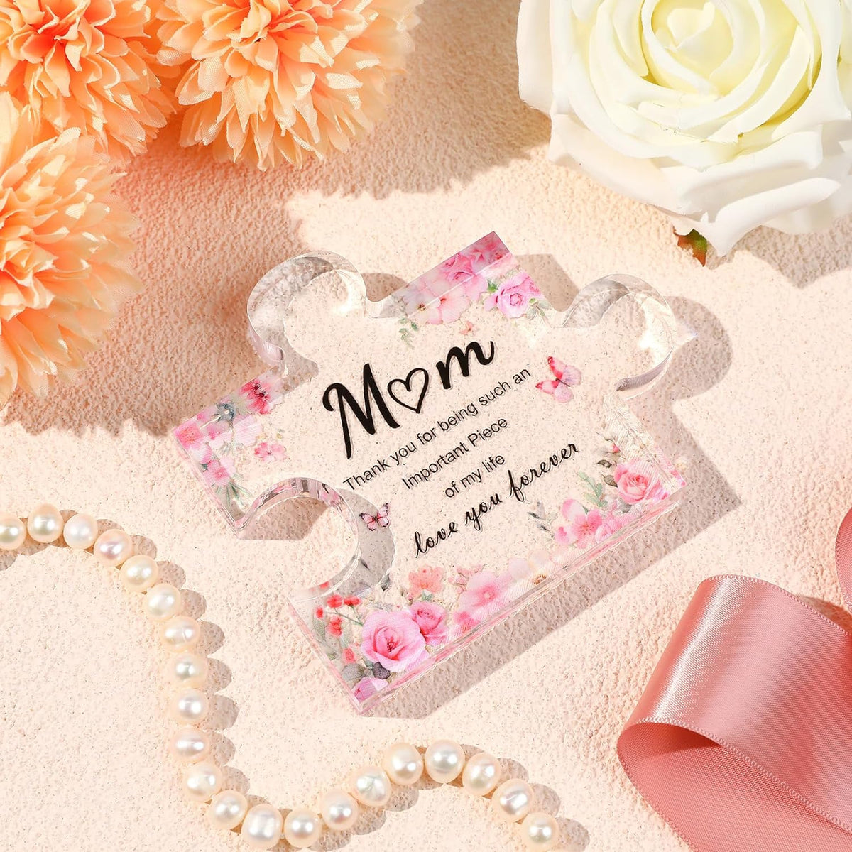 Gifts for Mum, Mothers Day Mum Birthday Gifts from Daughter Son, Decorative Acrylic Block Puzzle 3.9X3.3 Inch - Best Mummy Gifts for Mothers Day Christmas Birthday - House Of Hania