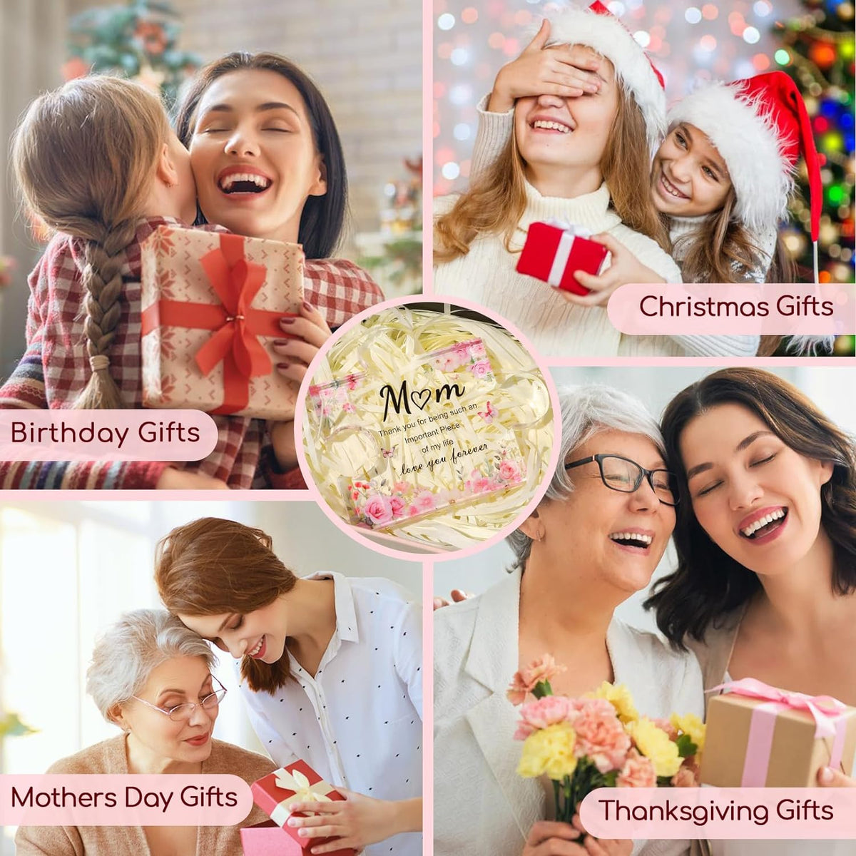 Gifts for Mum, Mothers Day Mum Birthday Gifts from Daughter Son, Decorative Acrylic Block Puzzle 3.9X3.3 Inch - Best Mummy Gifts for Mothers Day Christmas Birthday - House Of Hania