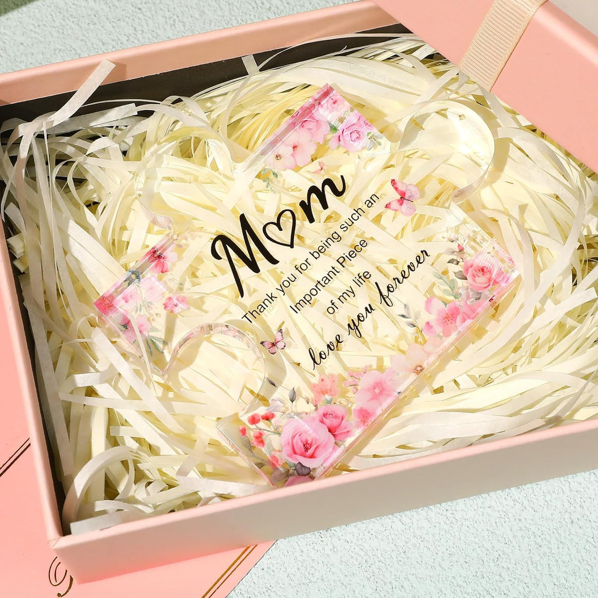 Gifts for Mum, Mothers Day Mum Birthday Gifts from Daughter Son, Decorative Acrylic Block Puzzle 3.9X3.3 Inch - Best Mummy Gifts for Mothers Day Christmas Birthday - House Of Hania
