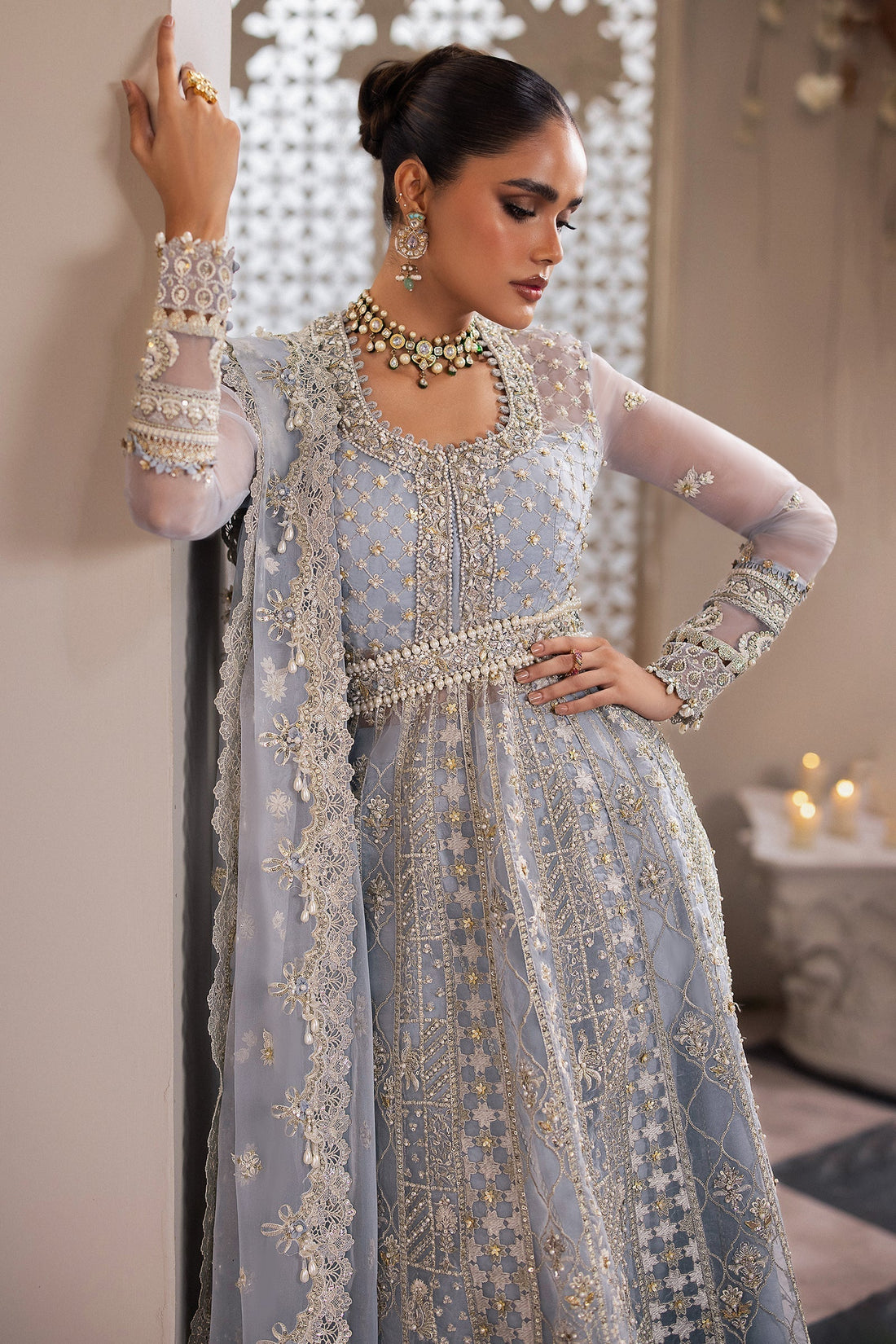 Gossamer by Zaha Embroidered Organza 3Pc Suit ZC24-01 Sofina - House Of Hania