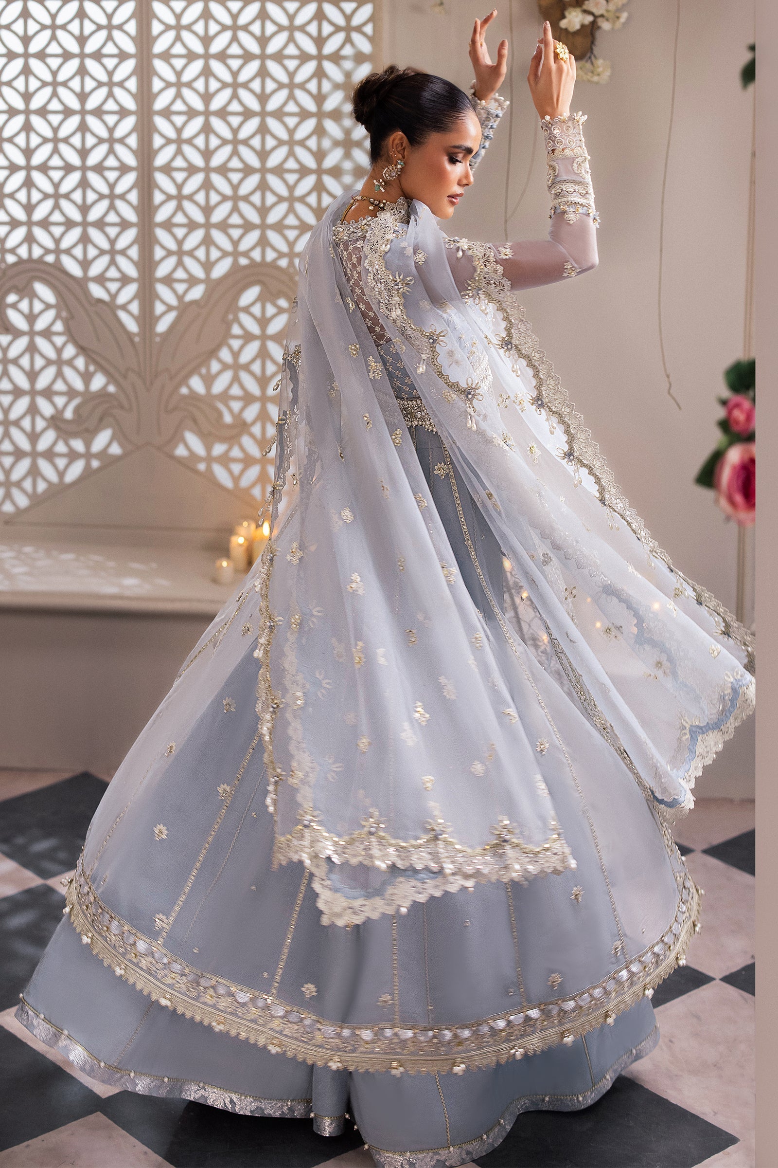 Gossamer by Zaha Embroidered Organza 3Pc Suit ZC24-01 Sofina - House Of Hania