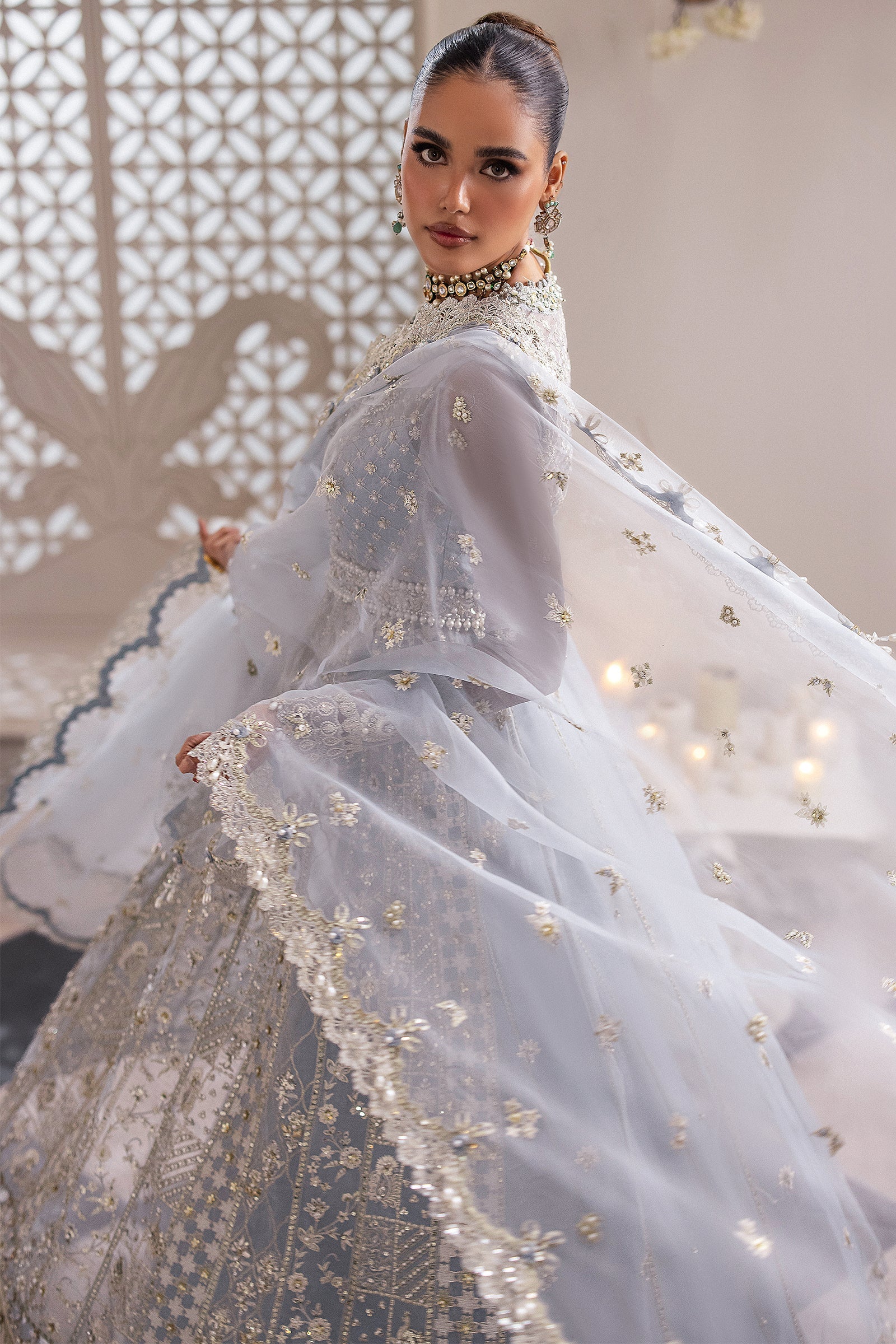 Gossamer by Zaha Embroidered Organza 3Pc Suit ZC24-01 Sofina - House Of Hania