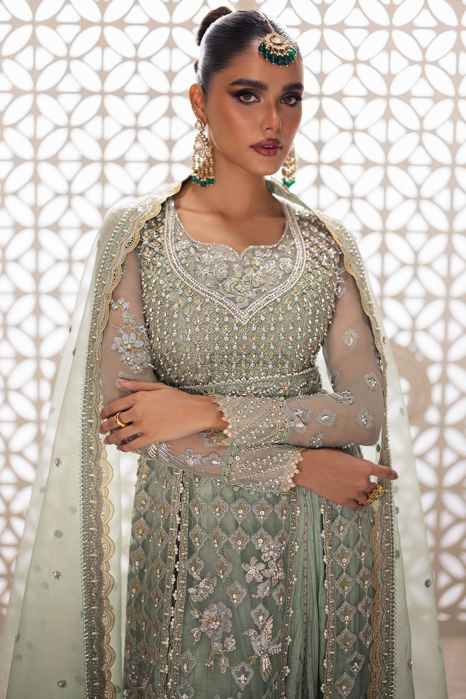 Gossamer by Zaha Embroidered Organza 3Pc Suit ZC24-03 Seraphina - House Of Hania