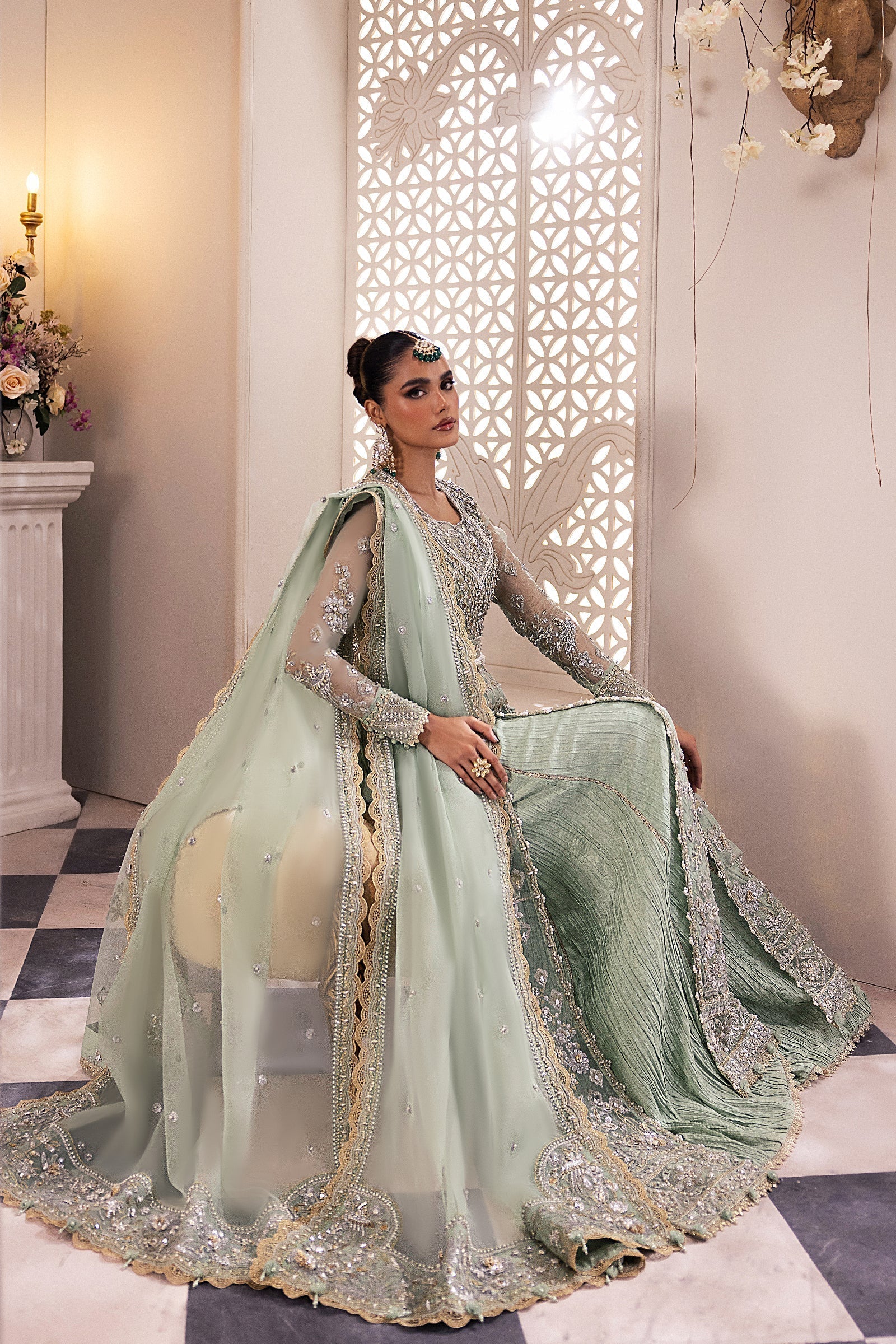 Gossamer by Zaha Embroidered Organza 3Pc Suit ZC24-03 Seraphina - House Of Hania