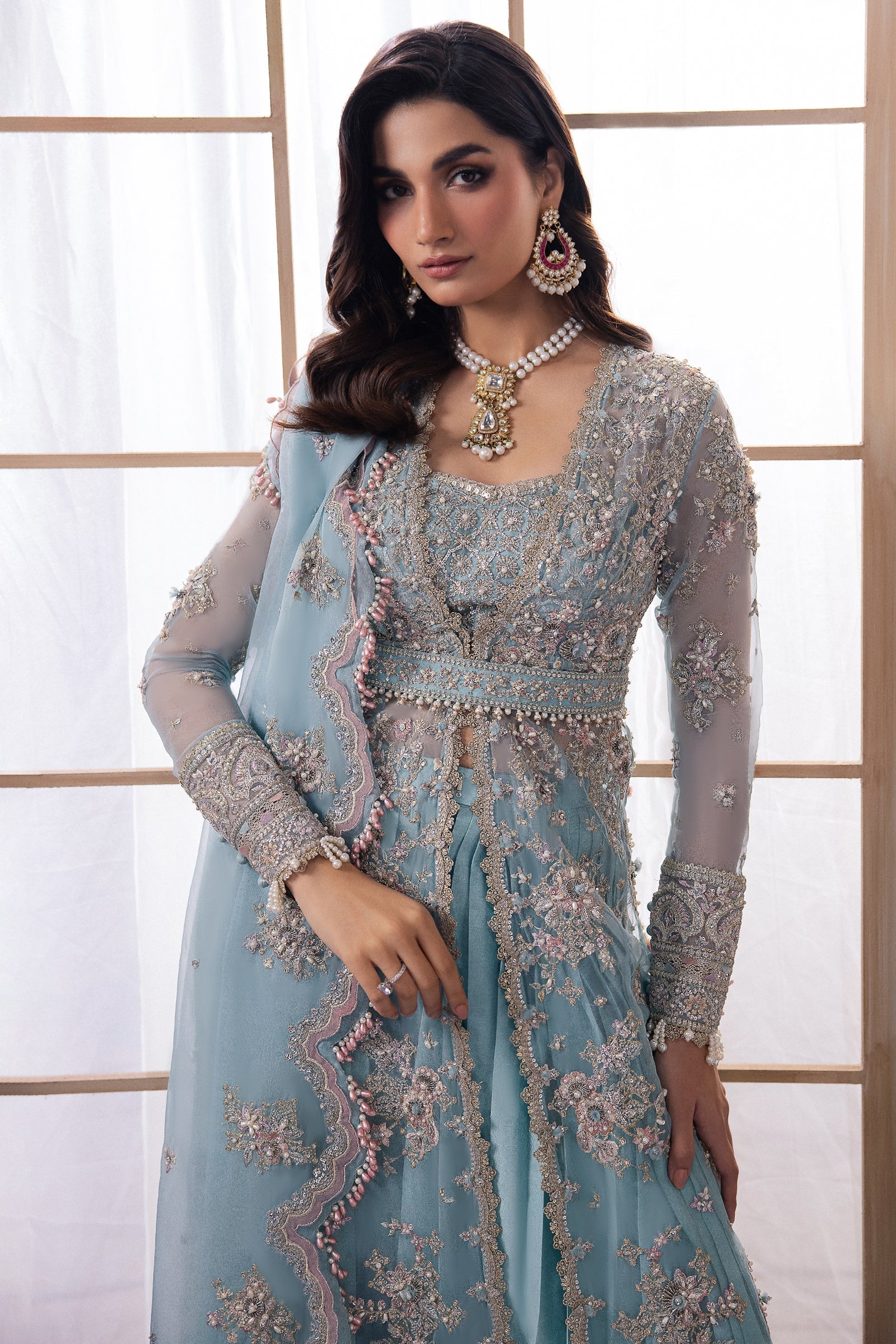 Gossamer by Zaha Embroidered Organza 3Pc Suit ZC24-04 Kiana - House Of Hania